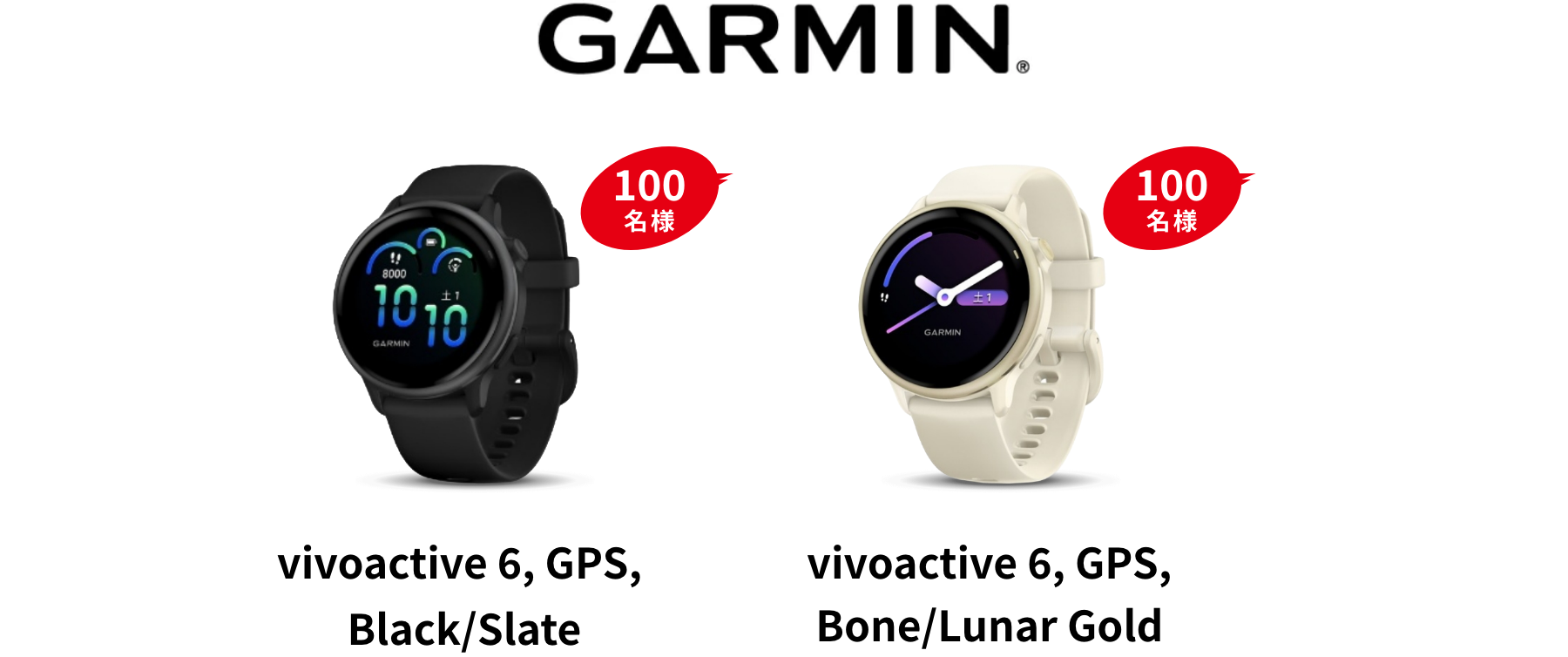 GARMIN vivoactive 6, GPS, Black/Slate  vivoactive 6, GPS,Bone/Lunar Gold